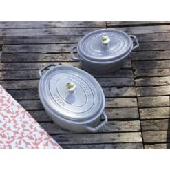 Staub Cocotte 15 Cm, Ovale, Gris Graphite, Fonte -Staub Soldes Boutique 000017241