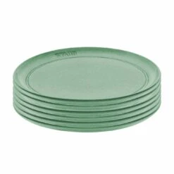 Staub Lot De 6 Assiettes Plates 22 Cm, Céramique, Sauge