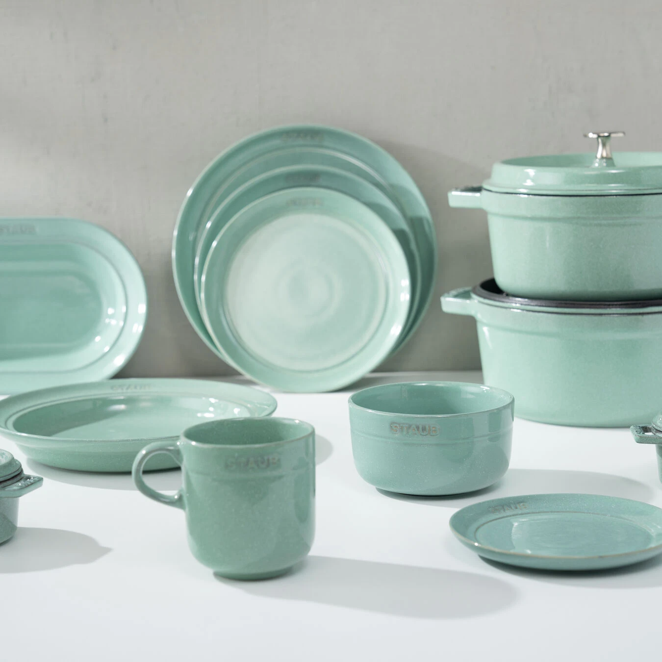 Staub Lot De 6 Assiettes Plates 15 Cm, Céramique, Sauge 4 Staub Lot De 6 Assiettes Plates 15 Cm, Céramique, Sauge – Image 2