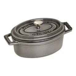 Staub Mini Cocotte 11 Cm, Ovale, Gris Graphite, Fonte