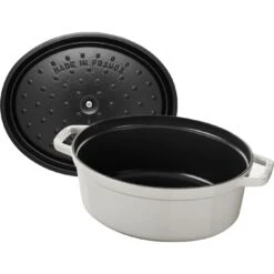 Staub Cocotte 23 Cm, Ovale, Truffe Blanche, Fonte 10 Staub Cocotte 23 Cm, Ovale, Truffe Blanche, Fonte -Staub Soldes Boutique 40501421 5