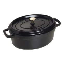 Staub Cocotte 29 Cm, Ovale, Noir, Fonte