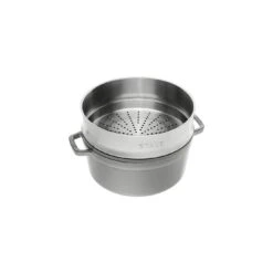 Staub Cocotte Avec Panier Vapeur 26 Cm, Rond(e), Gris Graphite, Fonte -Staub Soldes Boutique 40510 605 0 2