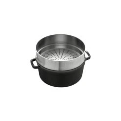Staub Cocotte Avec Panier Vapeur 26 Cm, Rond(e), Noir, Fonte -Staub Soldes Boutique 40510 606 0 5