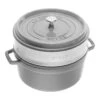 Staub Cocotte Avec Panier Vapeur 26 Cm, Rond(e), Gris Graphite, Fonte -Staub Soldes Boutique 40510605