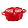 Staub Mini Cocotte 10 Cm, Ovale, Cerise, Céramique -Staub Soldes Boutique 40511 086 0 1