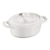 Staub Mini Cocotte 10 Cm, Ovale, Blanc Pur, Céramique
