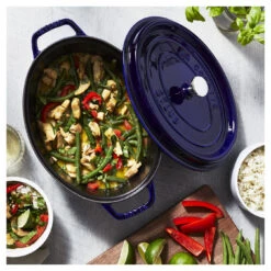 Staub Cocotte 31 Cm, Ovale, Bleu Intense, Fonte -Staub Soldes Boutique 750032555