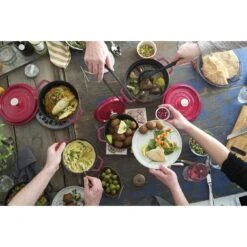 Staub Cocotte 22 Cm, Rond(e), Cerise, Fonte -Staub Soldes Boutique 750036246