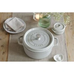 Staub Cocotte 20 Cm, Rond(e), Truffe Blanche, Fonte 12 Staub Cocotte 20 Cm, Rond(e), Truffe Blanche, Fonte -Staub Soldes Boutique 750037975