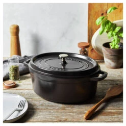 Staub Cocotte 31 Cm, Ovale, Noir, Fonte -Staub Soldes Boutique 750058440