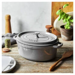 Staub Cocotte 31 Cm, Ovale, Gris Graphite, Fonte 12 Staub Cocotte 31 Cm, Ovale, Gris Graphite, Fonte -Staub Soldes Boutique 750058442
